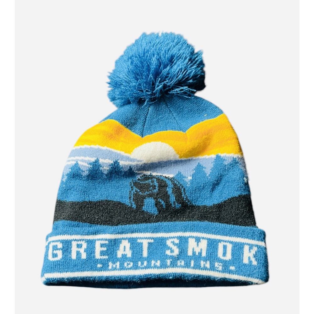The Great Smoky Mountains Beanie Hat With Pom‎ Pom One Size Fits Most